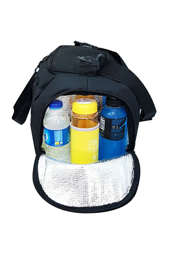 Unisex Siyah Bölmeli Sporcu Çantası